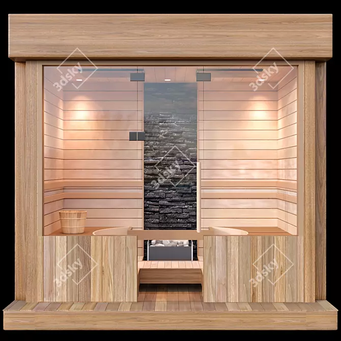 Compact Sauna: Easy Set-Up, High Quality 3D model image 1