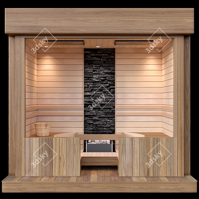 Compact Sauna: Easy Set-Up, High Quality 3D model image 2