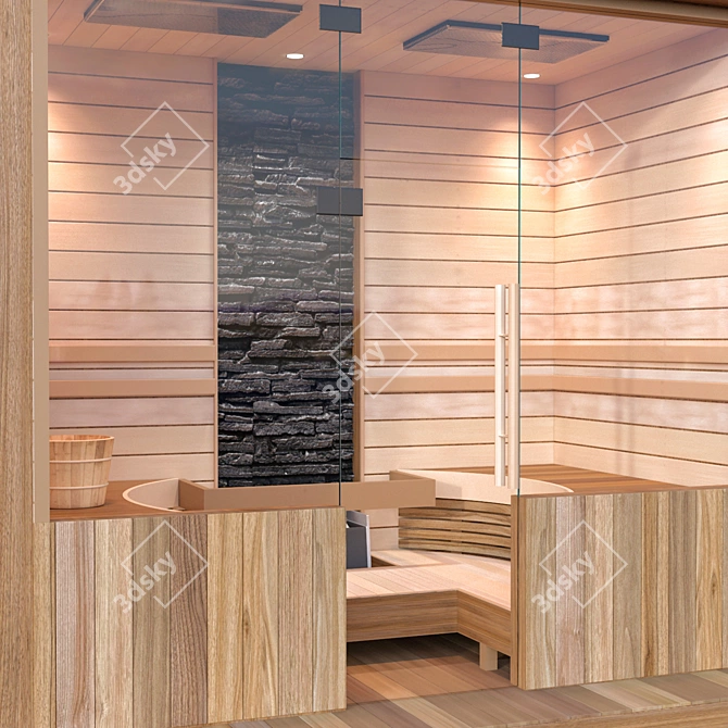 Compact Sauna: Easy Set-Up, High Quality 3D model image 4