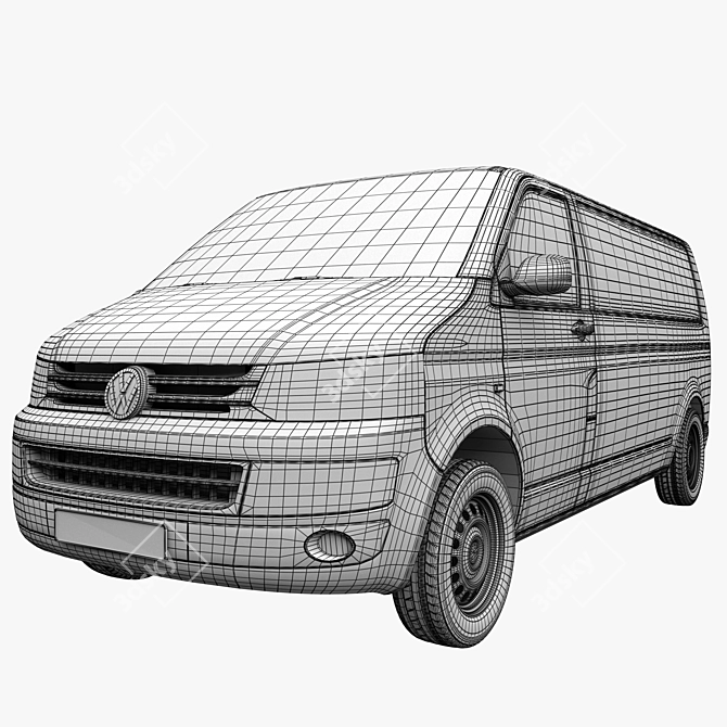 VW T5 LBW Cargo: Spacious and Practical 3D model image 4