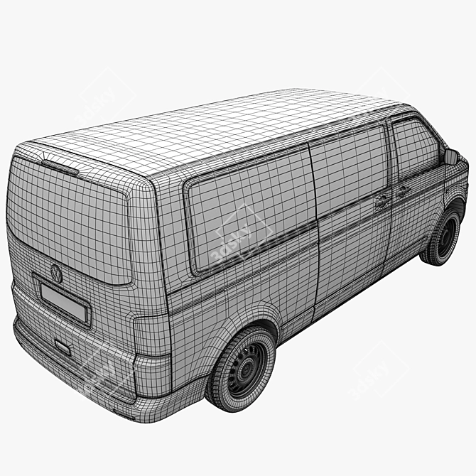 VW T5 LBW Cargo: Spacious and Practical 3D model image 5