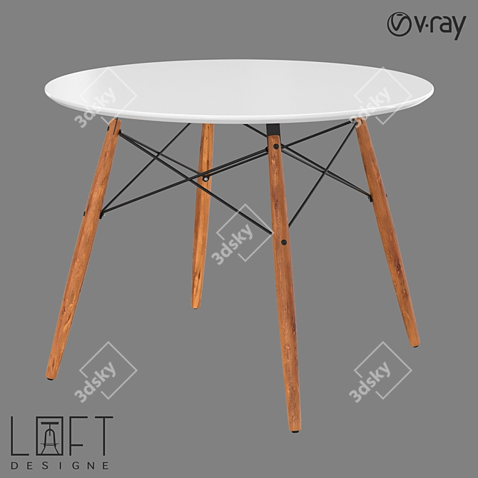 LoftDesign 330: Stylish Wood and Metal Table 3D model image 1