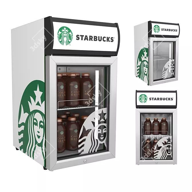 Starbucks Mini Fridge - Compact & Convenient 3D model image 1