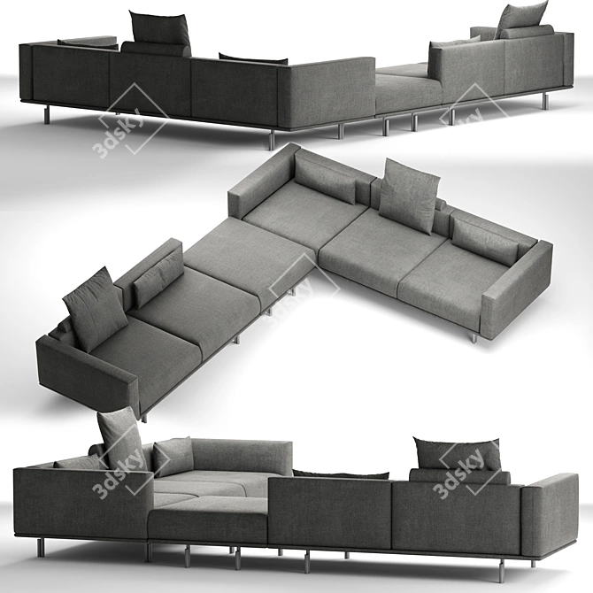 Modern and Versatile Sofa - Flou Binario 3D model image 2