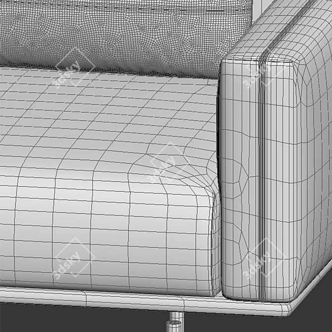 Modern and Versatile Sofa - Flou Binario 3D model image 3