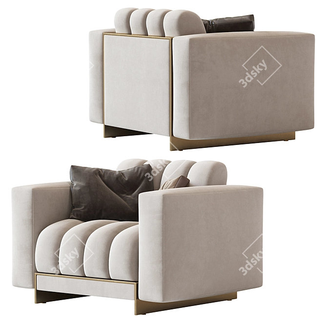 Harmony Armchair: Perfectly Balanced Comfort 3D model image 2