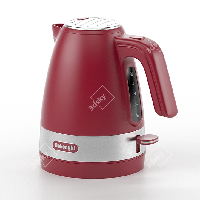 TurboRed Electric Kettle with Subdivision Ready Design 3D model image 2