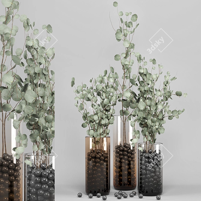 Eucalyptus Bouquet - Indoor Plant Set 3D model image 1