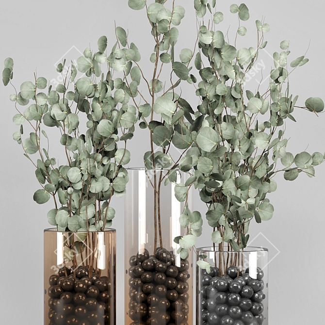 Eucalyptus Bouquet - Indoor Plant Set 3D model image 2