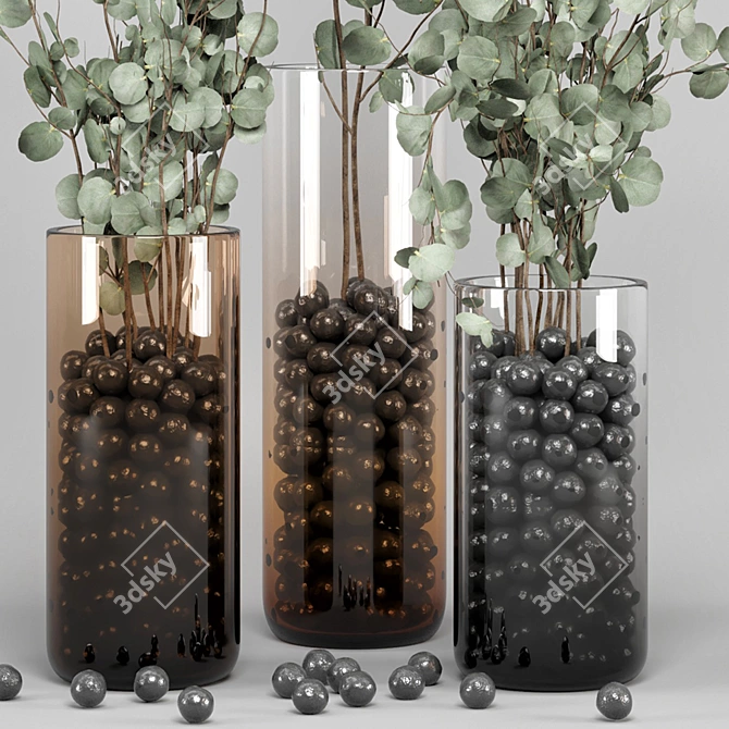 Eucalyptus Bouquet - Indoor Plant Set 3D model image 3