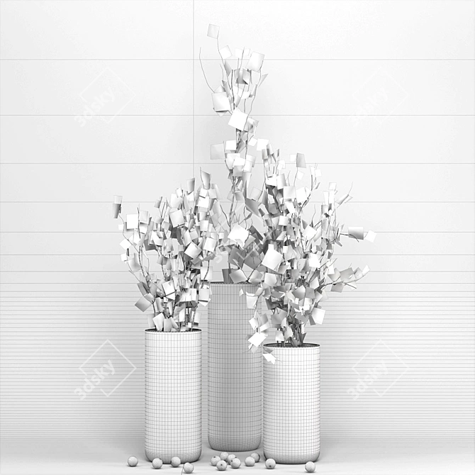 Eucalyptus Bouquet - Indoor Plant Set 3D model image 5
