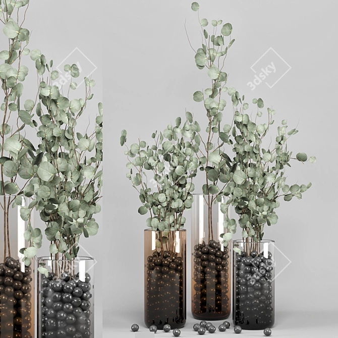 Eucalyptus Bouquet - Indoor Plant Set 3D model image 6