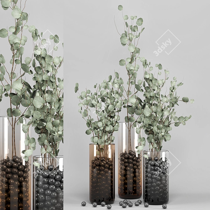 Eucalyptus Bouquet - Indoor Plant Set 3D model image 7