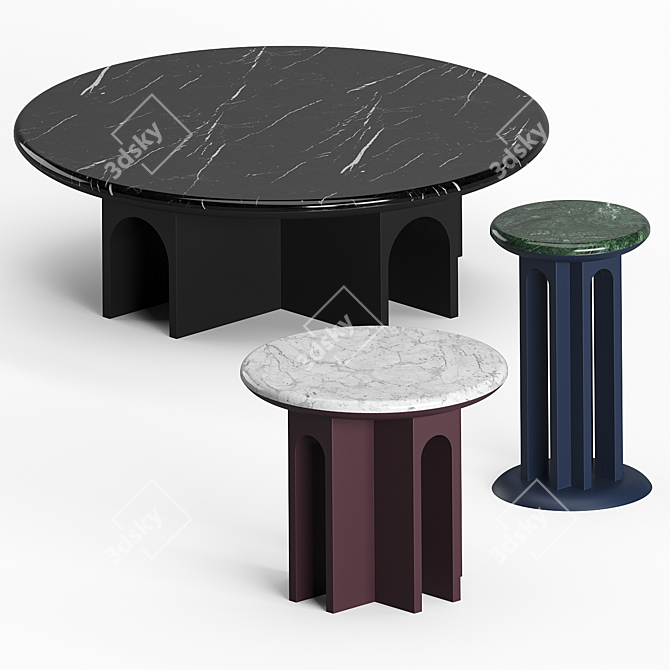 Arch-inspired Small Tables 3D model image 1