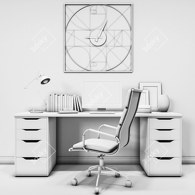 Professional Workplace Design: Render + 3dsmax 3D model image 4