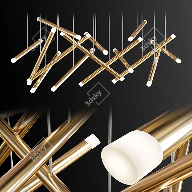 Dutti Gold LED Chandelier 3D model image 1