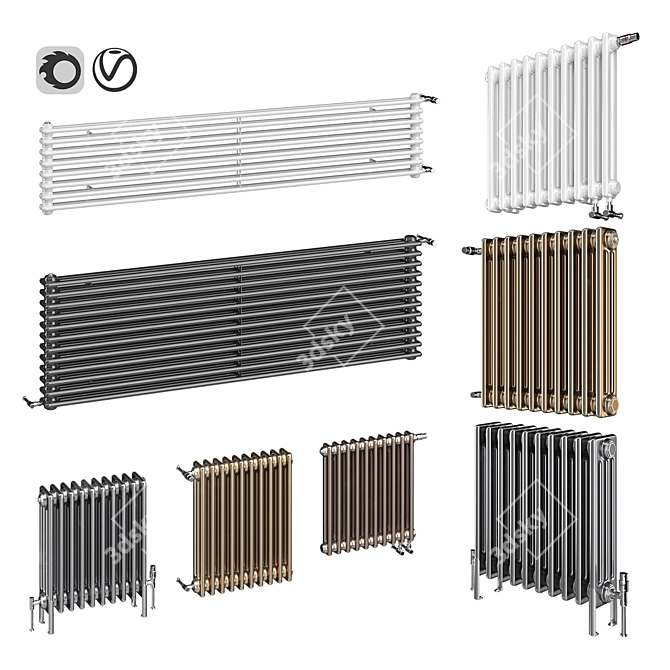 Zehnder Charleston Radiator Set 3D model image 1