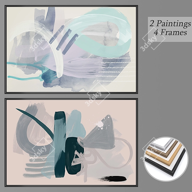 Elegant Wall Art Set 3D model image 1