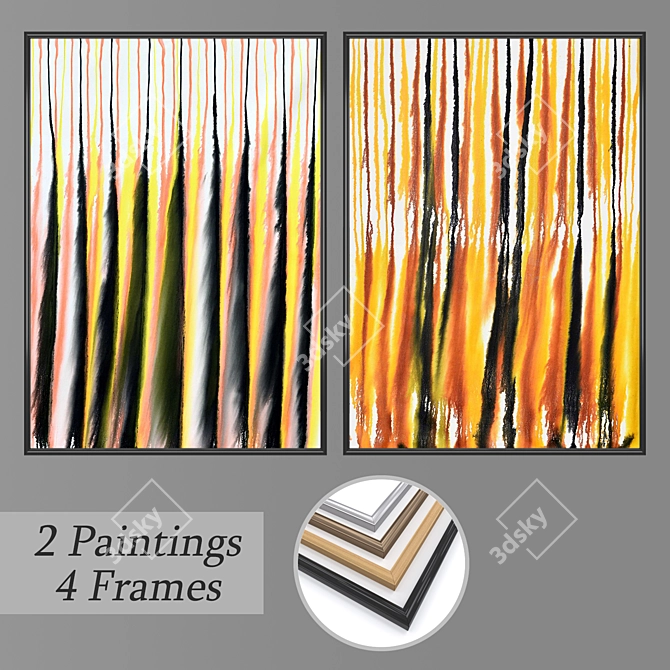 Modern Wall Art Set with Multiple Frame Options 3D model image 1