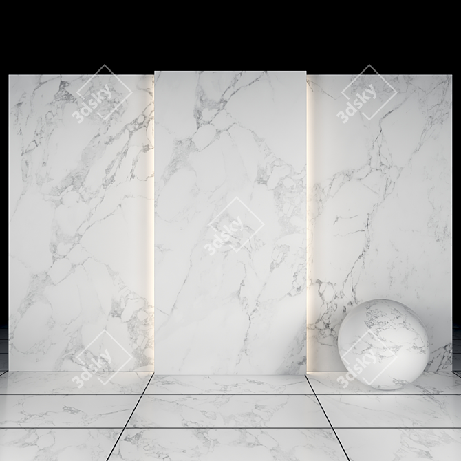 Arabescato Marble Texture Pack 3D model image 1