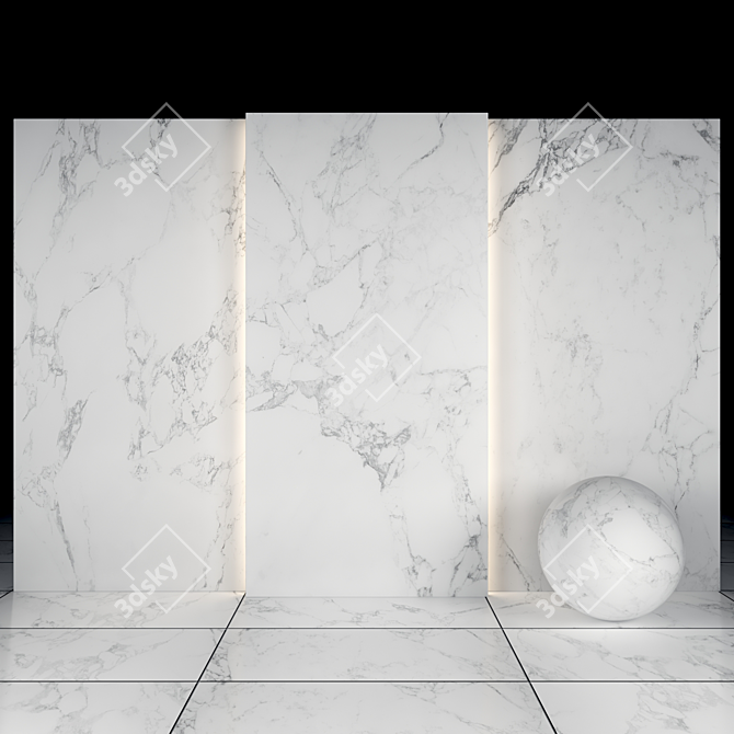 Arabescato Marble Texture Pack 3D model image 2