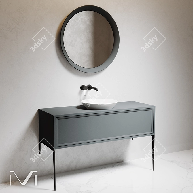 Modular Bathroom Console Set 3D model image 1