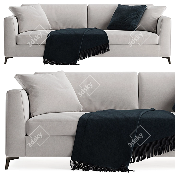 Modern Meridiani Louis Up Sofa 3D model image 2