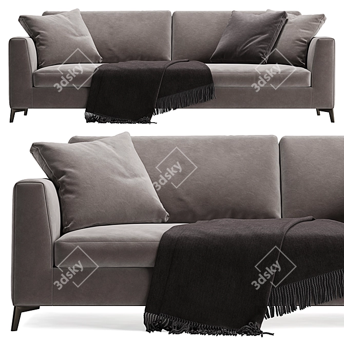 Modern Meridiani Louis Up Sofa 3D model image 3