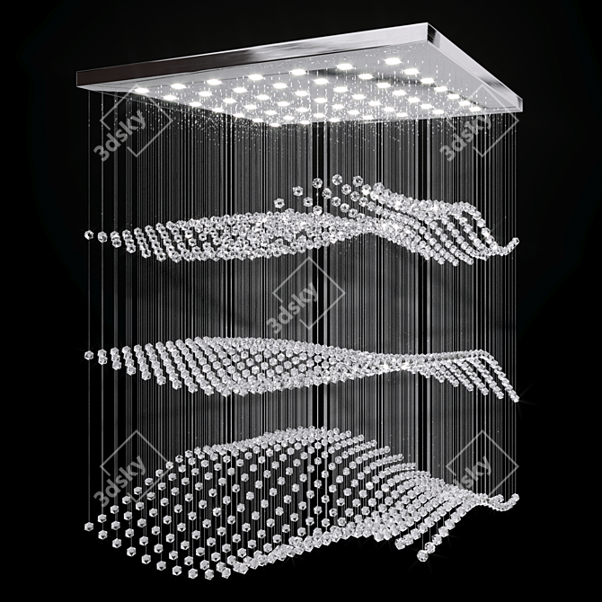 Wave Crystal Chandelier 3D model image 1