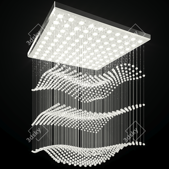 Wave Crystal Chandelier 3D model image 2