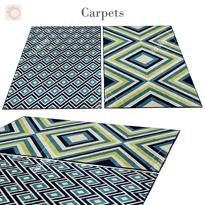 Decorative Geometric Rug 107 3D model image 1