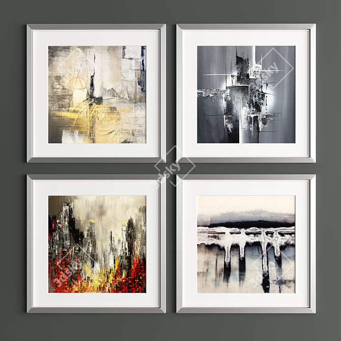 Elegant Art Frame Collection 3D model image 2