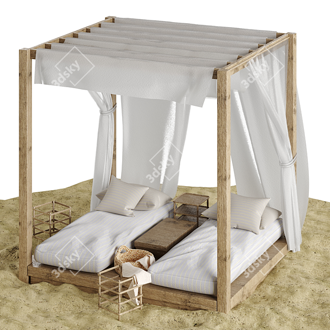 Seaside Serenity Lounge Set 3D model image 1