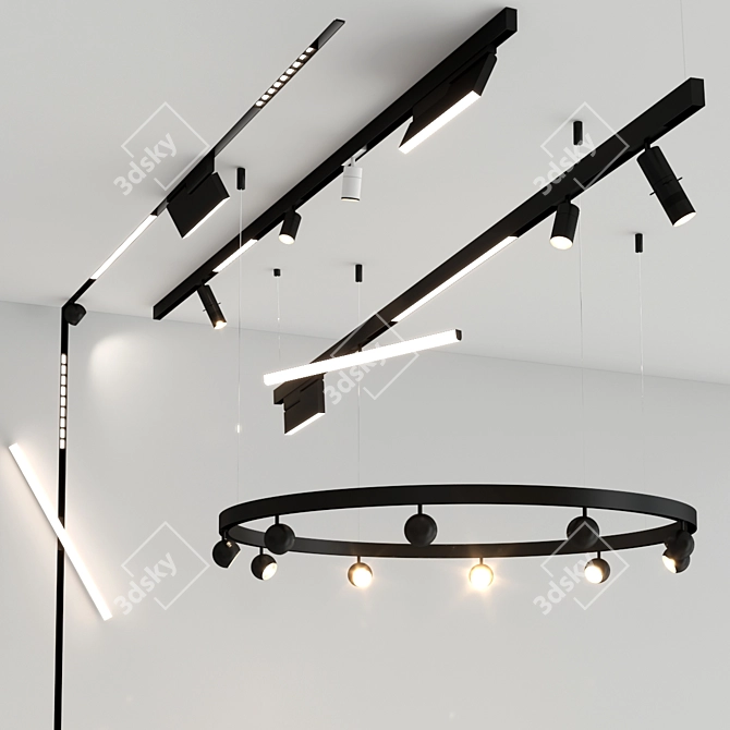 INFINITY Track Lights: Flexible, Efficient, Wireless 3D model image 1