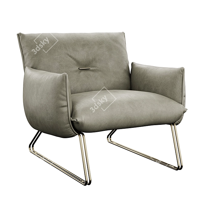 Elegant Leather Armchair: Margot 3D model image 1