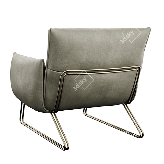 Elegant Leather Armchair: Margot 3D model image 2