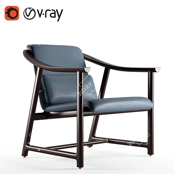 Elegant Mandarin Lounge Chair 3D model image 1