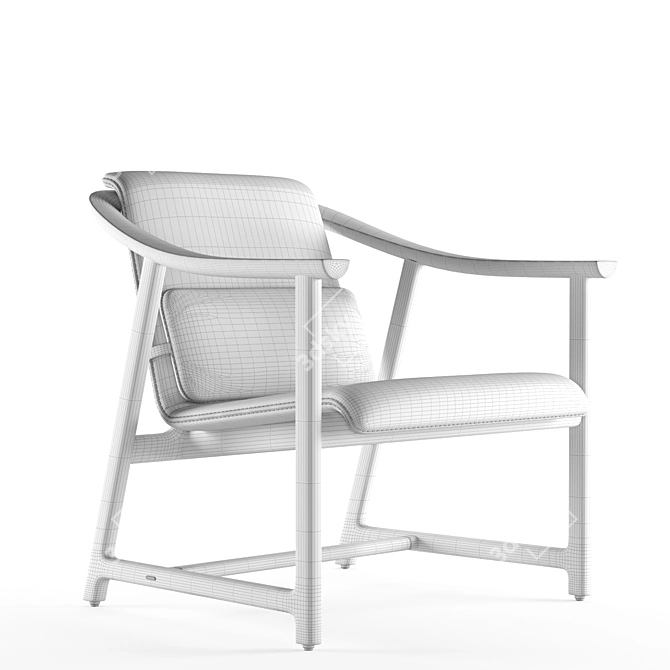 Elegant Mandarin Lounge Chair 3D model image 4