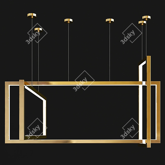 Elegant Frame Chandelier 3D model image 1