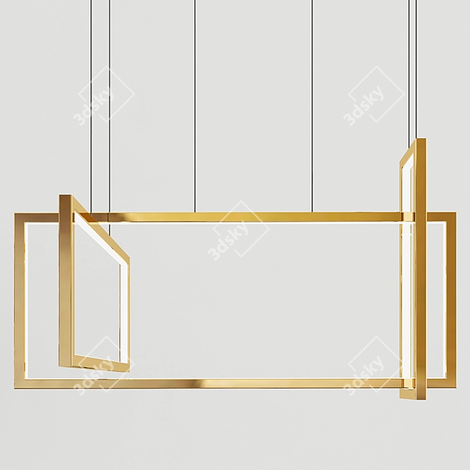 Elegant Frame Chandelier 3D model image 2