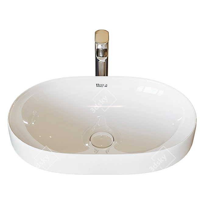 Sleek Roca Inspira Washbasin 55x37 cm 3D model image 1