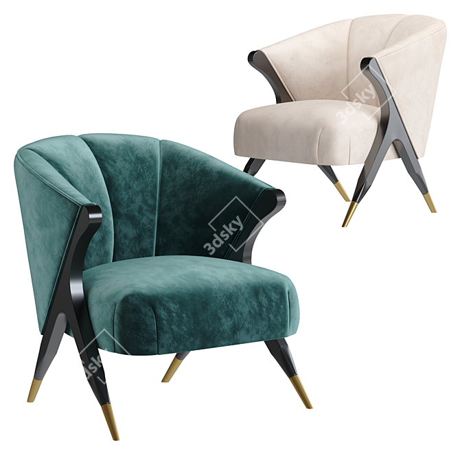 Sophisticated Eichholtz PAVONE Chair 3D model image 1