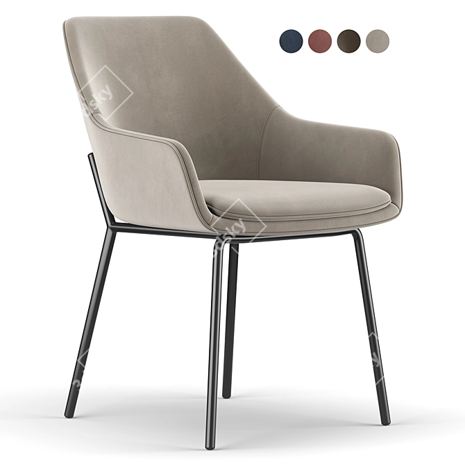 Stylish and Comfy Haley Chair 3D model image 1