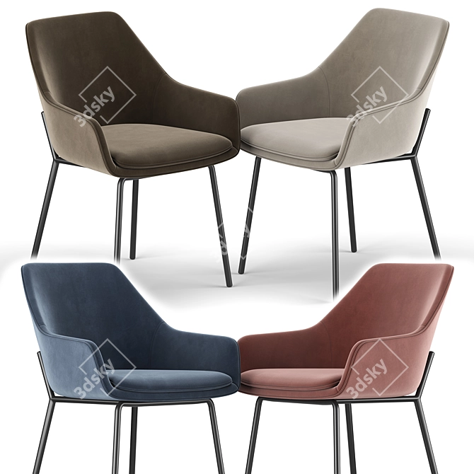 Stylish and Comfy Haley Chair 3D model image 2