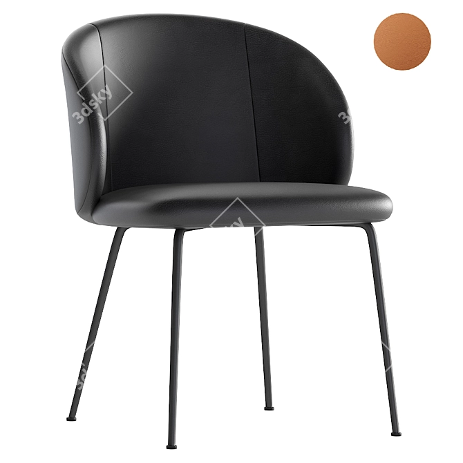 Sleek Leather Chair: Laforma Minna 3D model image 1