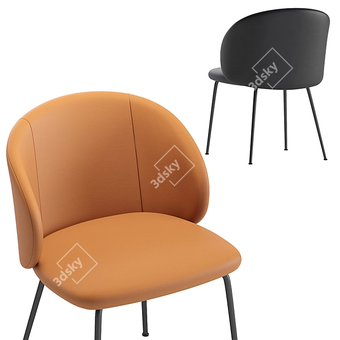 Sleek Leather Chair: Laforma Minna 3D model image 2