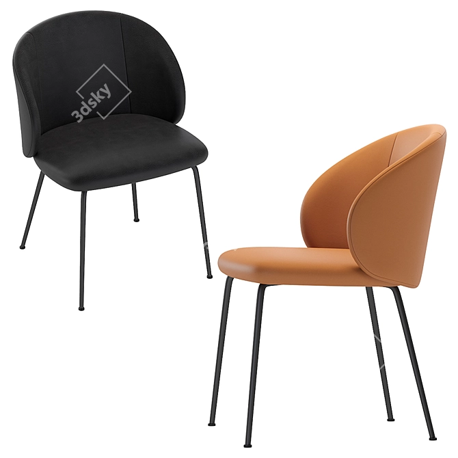 Sleek Leather Chair: Laforma Minna 3D model image 3