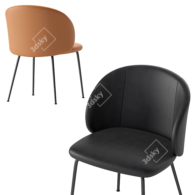 Sleek Leather Chair: Laforma Minna 3D model image 4