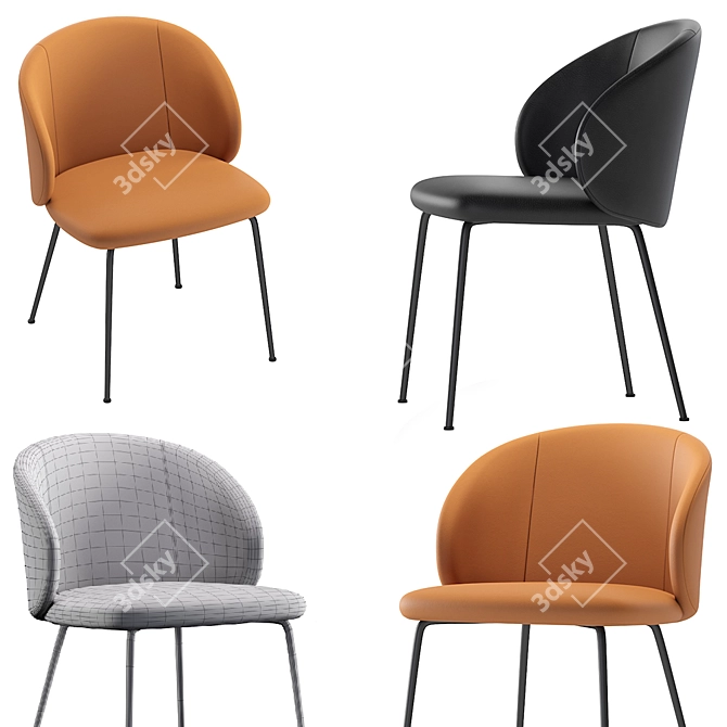 Sleek Leather Chair: Laforma Minna 3D model image 5