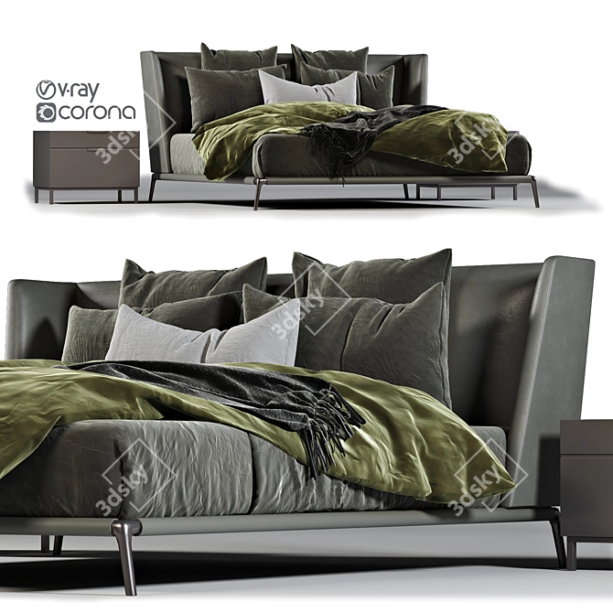 Elegant Comfort: Poliform Bed 3D model image 3